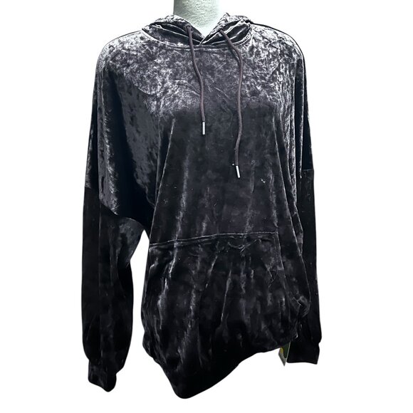 Halara Velvet Hooded Pullover Sweater Shirt Sz XL Womens Coffee Brown Long Sleev - Picture 1 of 10
